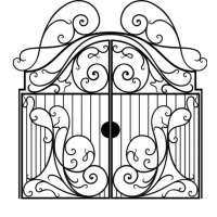 High quality wrought iron style garden door gate