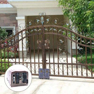 Double Opening simple decoration big wrought iron gate