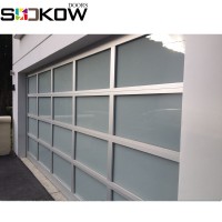 black mirror tempered glass aluminum sectional garage door